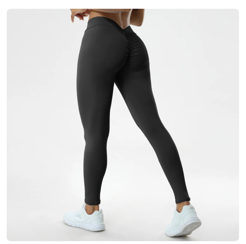 Sexy Push-Up-Fitnesshose mit V-Ausschnitt und hoher Taille