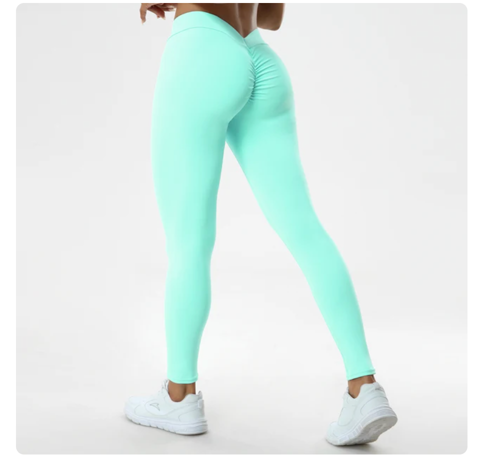 Sexy Push-Up-Fitnesshose mit V-Ausschnitt und hoher Taille