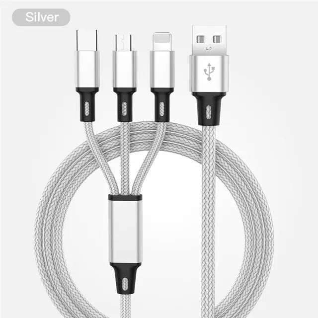 3-in-1-USB-Kabel für iPhone und Android