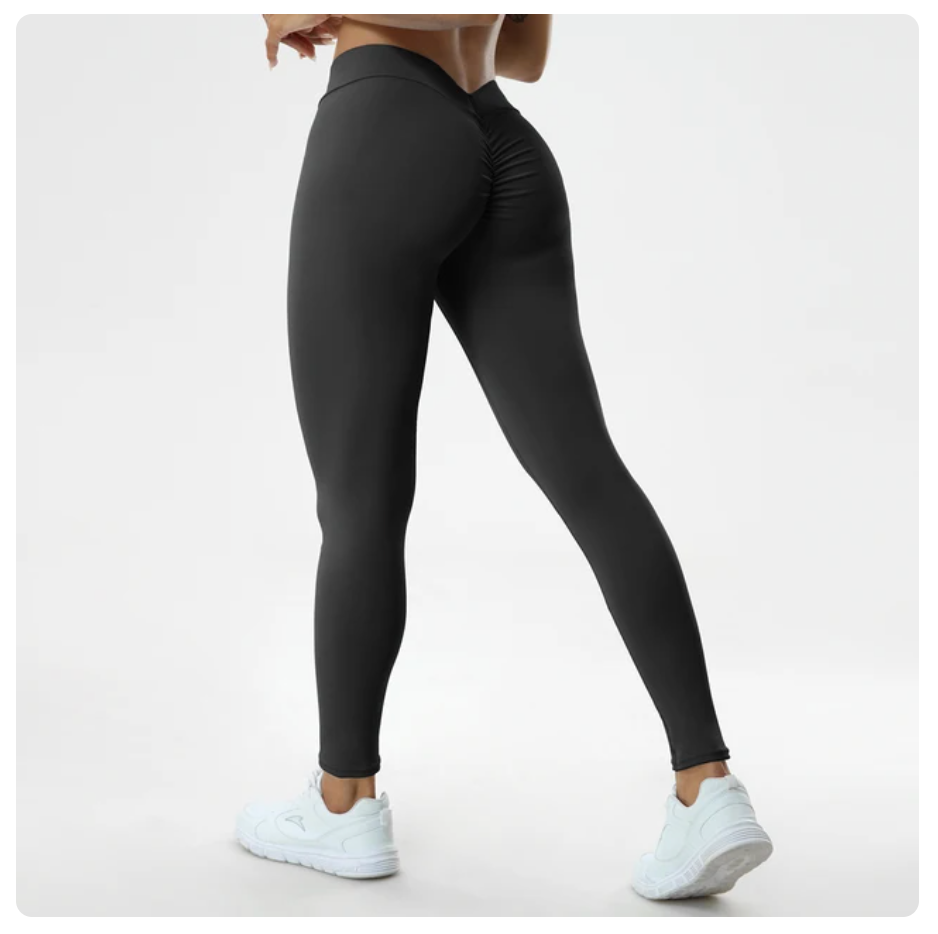 Sexy Push-Up-Fitnesshose mit V-Ausschnitt und hoher Taille