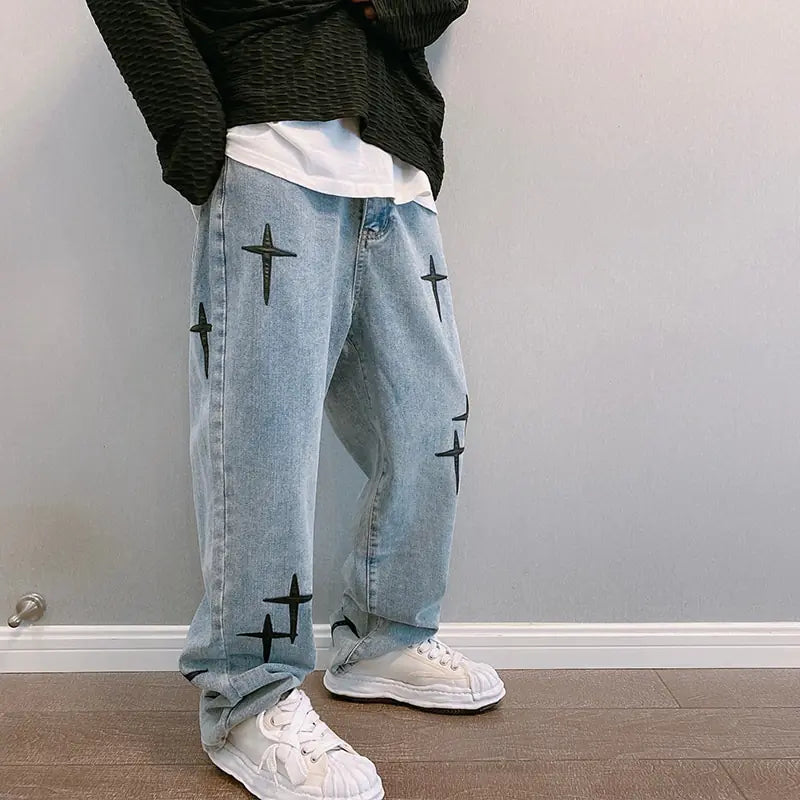 Männer Gerade Lose Weite Bein Hose