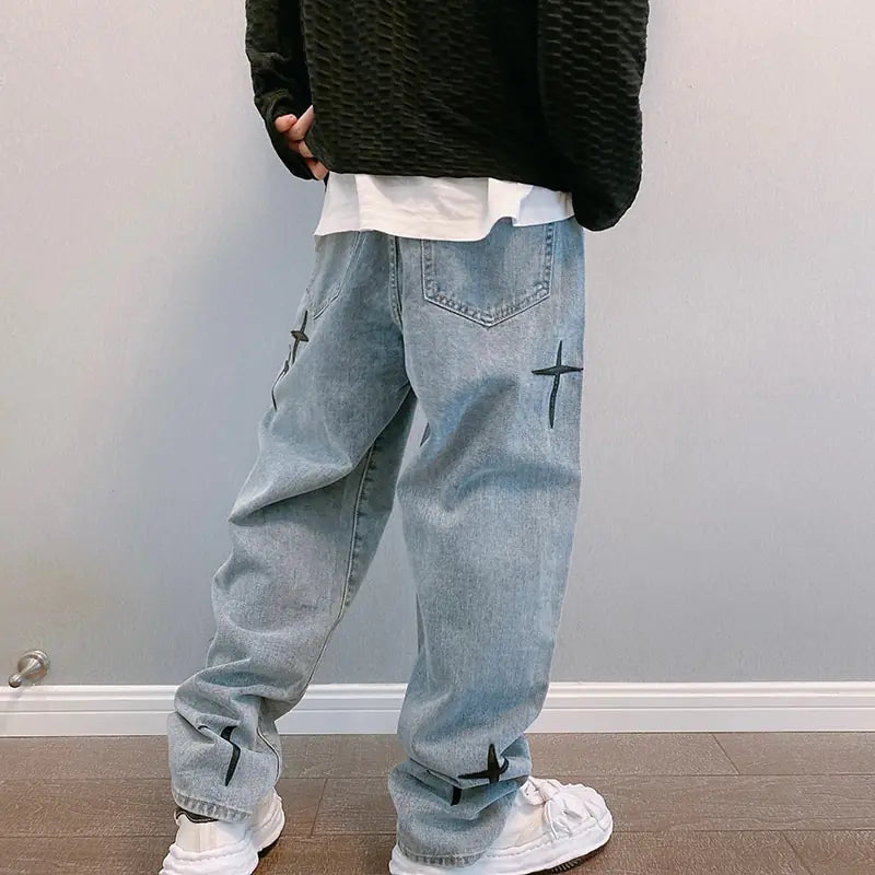 Männer Gerade Lose Weite Bein Hose