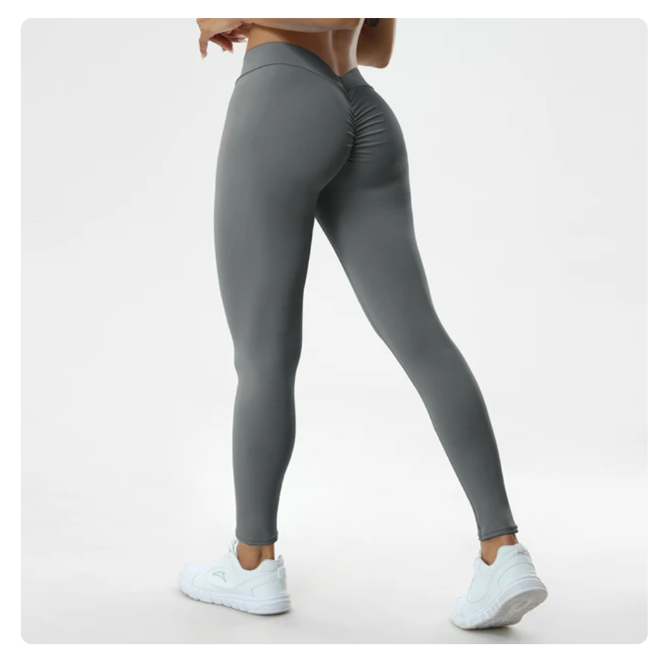 Sexy Push-Up-Fitnesshose mit V-Ausschnitt und hoher Taille