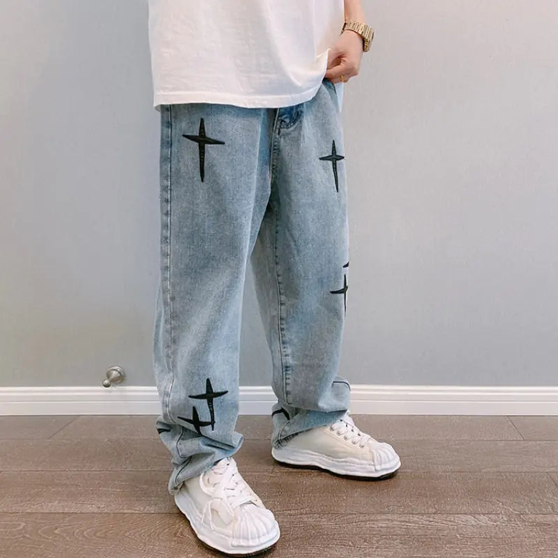 Männer Gerade Lose Weite Bein Hose