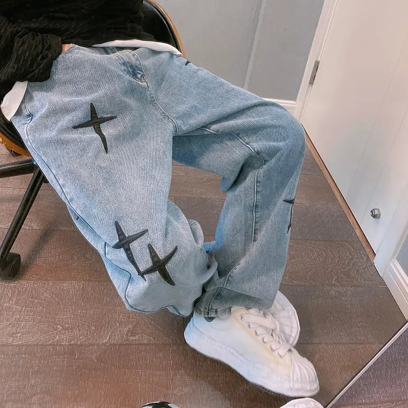Männer Gerade Lose Weite Bein Hose