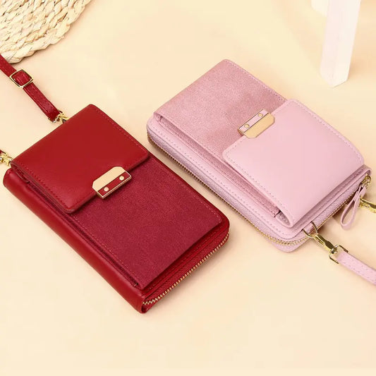 PU Leather Ladies Wallet Crossbody Bag