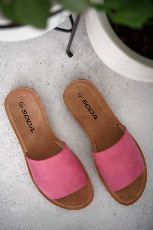 Rosa, lässige Slide-Sandalen