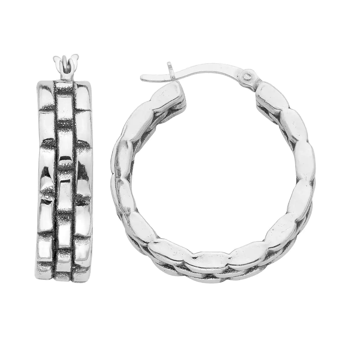 Sterling Silver Stacked Hoop Earrings