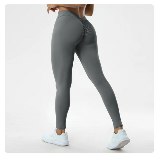 Sexy Push-Up-Fitnesshose mit V-Ausschnitt und hoher Taille